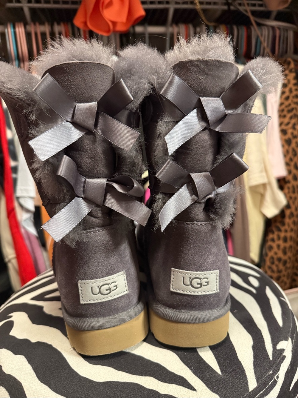 UGG Black Plush Shearling Lined Boot (Size 10)